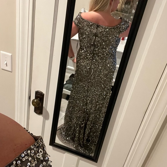 Adrianna Papel sequin off shoulder gown - Picture 1 of 5